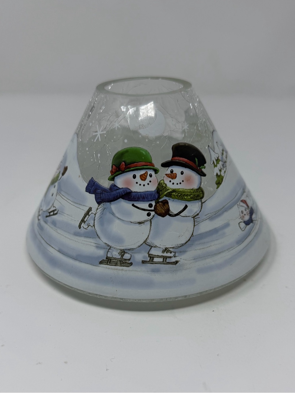 Yankee Candle Snowman Skates Crackled Candle Topper Mint Condition